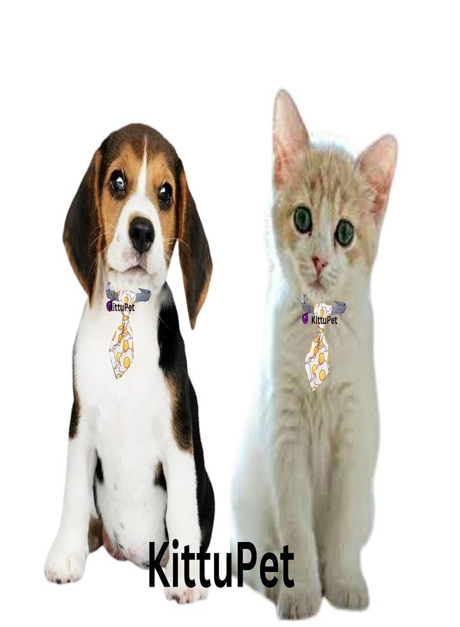 KittuPet ربطة عنق للكلاب من KittuPet، طوق فريد للكلاب، طوق فريد للقطط، مشبك قابل للفك (أصفر، تصميم مطبوع) - Image 4